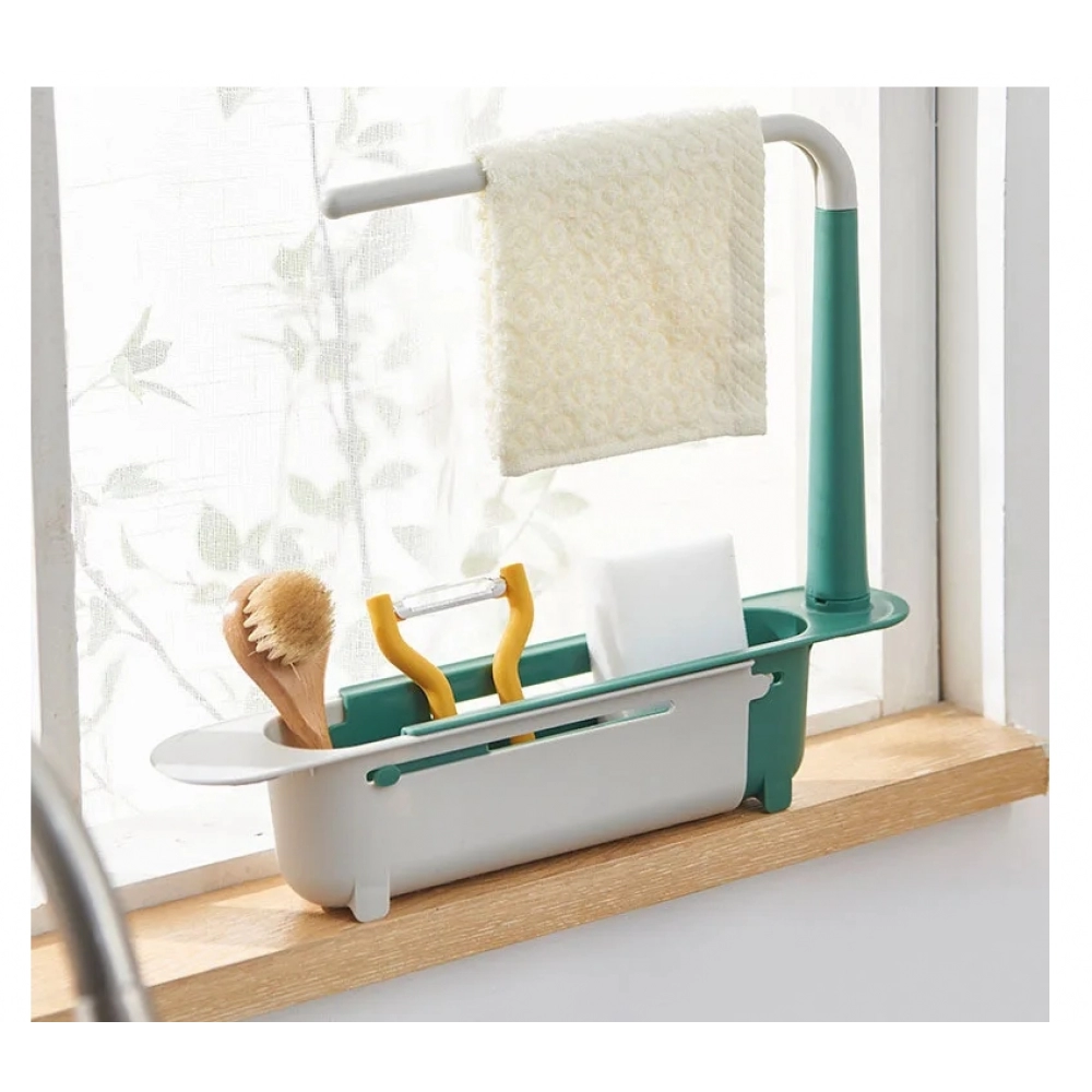 Telescopic Sink Shelf Kitchen Sink Drain Rack Storage Basket Kitchen Gadgets Accessories Tool Sinks Organizer Soap Sponge Holder