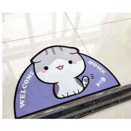 Semicircular Cartoon Door Mat Welcome Entrance Rugs for Home Small Carpet for Bedroom Bathroom Floor Doormats Non-Slip Pet Pads