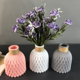 Decor Anti-ceramic Vases Imitation Rattan Flower Vase European Wedding Modern